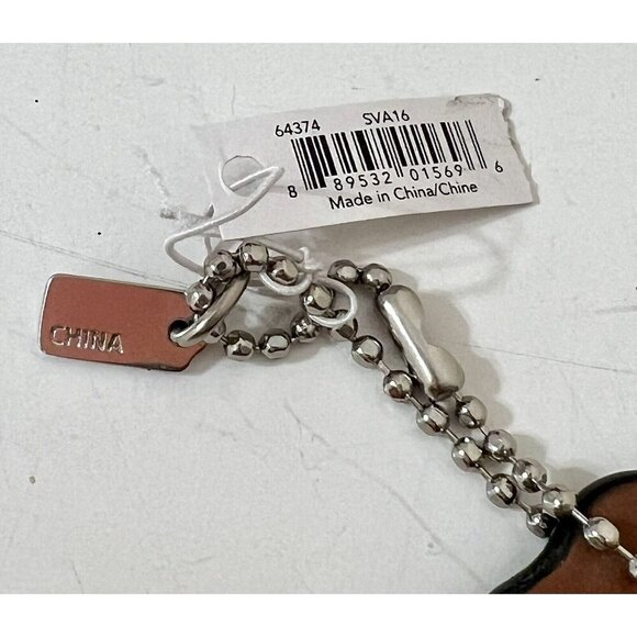 NWT COACH X Baseman Bird Girl Black Leather Hang Tag Bag Purse Charm Key Chain - Picture 4 of 5